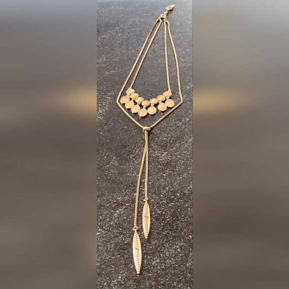 Lucky Brand Vintage Yellow Two Strand Necklace - Lariat and Statement - Picture 1 of 16